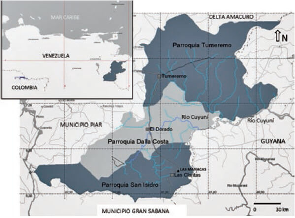 Figura 1 Ubicación geográfica de la localidad de Las Manacas