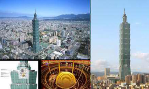 Foto: El Taipei 1011 y el amortiguador de masa (damper): un espectáculo dentro del edificio.