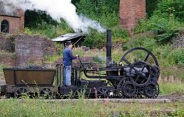Figura 3. Trevithick, la primera locomotora de 1804.
